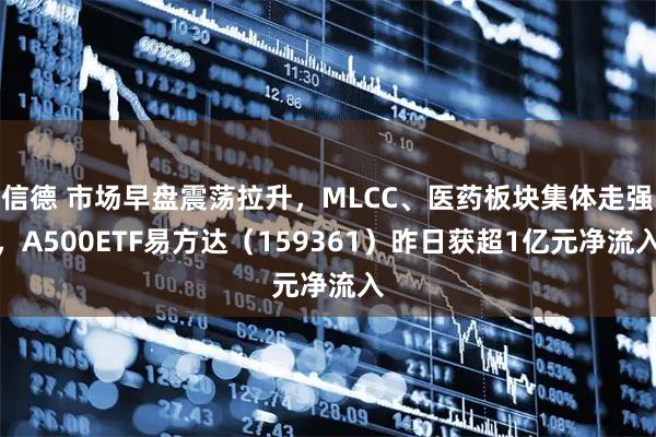 信德 市场早盘震荡拉升，MLCC、医药板块集体走强，A500ETF易方达（159361）昨日获超1亿元净流入